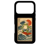 Ukiyo Japan Kanji Funny Frog Surfing Great Wave Of Kanagawa Case for iPhone 17 Pro