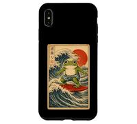 Ukiyo Japan Kanji Funny Frog Surfing Great Wave Of Kanagawa Case for iPhone XS Max