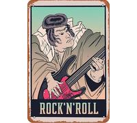 Ukiyo Japan rock and Roll Music Vintage Poster Tin Sign Vintage Metal Pub Club Cafe bar Home Wall Art Decoration