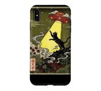 UkiyoE Black Cat Ufo Abduction Black Cat Reaching for UFO Case for iPhone XS Max