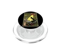 UkiyoE Black Cat Ufo Abduction Black Cat Reaching for UFO PopSockets PopGrip for MagSafe