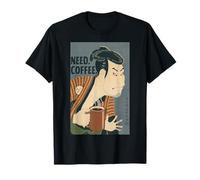 Ukiyoe Coffee Mood Samurai Art Design T-Shirt