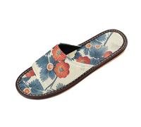 Ukiyoe Strawberry Marigold Bathroom Slippers Indoor Outdoor Breathable Soft personalizable Open Toe Bedroom Shoes for Travel Airplane Hotel mocasines para mujer