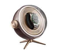 Ukkajovlex Single Watch Winder for Automatic Watches with Silent Motor,Dual Rotation Programs, Anti-Magnetic System, Silent Operation, Auto-On/Off Lid, Plug-in & Rechargeable Design(Gold)