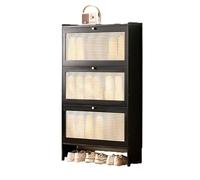 Ukkajovlex Slim Shoe Storage Cabinet，Wooden Shoe Cabinet，Narrow Shoe Storage Benches With Flip，2 Door，3 Door，Space Saving，Modern Versatile Reticulation Flip，For Hallway, Bedroom，Entryway(Black,120cm)