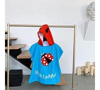 UKKD Beach towel Children'S Beach Towel Poncho Surfing Terry Cloth Bathrobes Children'S Bath Towels With Hood Dry Clothes-Ladybird,M (60X60Cm)