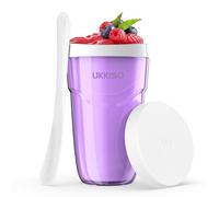 UKKISO Slushie Maker Cup Slush and Shake Maker with Lid, DIY Slushie Cup with Freezer Core for Quick Frozen Homemade Single-Serving Slushie, Fruit Smoothies, and Milkshake in Minutes, BPA-free, Purple