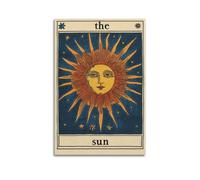 UKKJNPRINT The Sun Tarot Card Print Canvas Poster Decorative Wall Art Modern Aesthetic Prints For Living Room Office Cafe Bar 20x30inch(50x75cm) Unframe-style