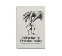 UKKJNPRINT Until You Make The Unconscious, Conscious-motivational Canvas Poster Home Deco Wall Art Room Aesthetic For Office Cafe Bar 08x12inch(20x30cm) Unframe-style