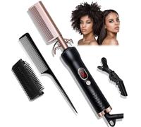 UKLISS Hot Comb for Wigs, Electric Hot Comb Atraightening Comb with LCD 120-230℃, Hair Straightener Comb with Ion Technology, Ceramic Coating Straightening Brush