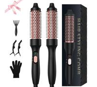 UKLISS Thermal Brush 32mm, Beginner-Friendly Heated Round Brush - 3 in 1 Heated Curling Brush, to Increase Hair Volume, Make Hair Smoother & Shinier & Loose Curls, Double Voltage for Travel