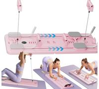 UKLULUAMZ Foldable Pilates Reformer Board Set by Lhanel - Purpose Sliding Equipment for Home Workouts, Includes Timer (Pink)