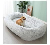 UKLULUAMZ Pet Giant Dog Bed for Humans, Adult Dog Bed for Humans, Human Size Dog Bed, Luxury Dog Bed Waterproof Washable Giant BeanBag Dog Bed (Grey 165cm)