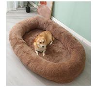 UKLULUAMZ Pet Giant Dog Bed for Humans, Adult Dog Bed for Humans, Human Size Dog Bed, Luxury Dog Bed Waterproof Washable Giant BeanBag Dog Bed (Khaki Color 190cm)