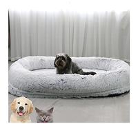 UKLULUAMZ Pet Round Dog Bed Pet Beds for Dogs, Human Dog Bed, Extra Large Size Bed for People Adults and Pets, Fluffy Giant Beds Dogs with Removable (Grey 175cm)