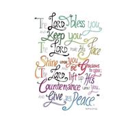UKMUOEAL Numbers 6:24-26 Wall Art - “The Lord Bless You” Bible Verse Print, Blessing & Peace Decor for Christian Home, Office, Church Library (Unframed,16x24inch(40x60cm))