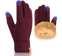 UKNOWSIA Winter Gloves Warm Fleece Lining TouchScreen Knit Themral Gloves - Women Men