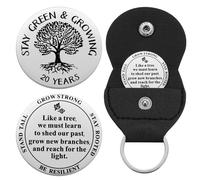 Ukodnus 1-11 Months AA Token, 1-30 Years Sobriety Coin, Tree of Life AA Chip, AA Medallion Recovery Chips, Alcoholics Anonymous Monthly & Yearly Celebrate Gift, S, Stainless Steel, no gemstone