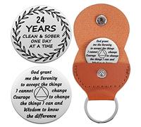 Ukodnus 1 to 30 Year Sobriety Coin 1 to 11 Month Recovery Token Sober Anniversary AA Recovery Medallion Chip 12 Step Gifts NA OA, S, Stainless Steel, not known
