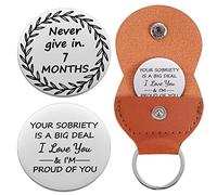 Ukodnus 1 to 30 Year Sobriety Coin 1 to 11 Month Recovery Token Sober Anniversary AA Recovery Medallion Chip 12 Step Gifts NA OA, S, Stainless Steel, not known