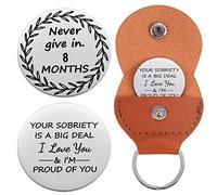 Ukodnus 1 to 30 Year Sobriety Coin 1 to 11 Month Recovery Token Sober Anniversary AA Recovery Medallion Chip 12 Step Gifts NA OA, S, Stainless Steel, not known