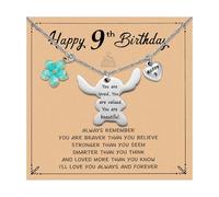Ukodnus 6-10 Year Old Birthday Necklace Gifts, You are Loved Valued Beautiful Gift, Birthday Jewelry Gift for Daughter Granddaughter Niece, M, Stainless Steel, No Gemstone