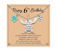 Ukodnus 6-10 Year Old Birthday Necklace Gifts, You are Loved Valued Beautiful Gift, Birthday Jewelry Gift for Daughter Granddaughter Niece, M, Stainless Steel, No Gemstone