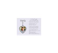Ukodnus Bridal Bouquet Charm with Photo, Memorial Bouquet Charm for Wedding Remembrance Mom or Dad in Heaven, Wedding Gift from Deceased Mom or Dad, Memorial Gifts for Bride, M, Stainless Steel, No