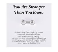 Ukodnus Strength Encouragement Card with Mini Dumbbell, Motivation Support Gifts for Tough Times, Thinking of You Card for Cancer Warrior Mental Health Recovery