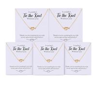 Ukodnus Tie the Knot Necklace, Bridesmaid Proposal Knot Pendant, I Can't Tie the Knot Without You Gift, Bridal Party Jewelry for Bridesmaids & Maid of Honor, Wedding Love Knots Necklace, M, Stainless