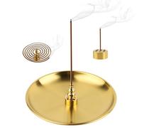 UKOFEW 3-in-1 Incense Holder, 14 cm Brass Incense Burner, Incense Holder for Decoration Living Room and Yoga Accessories