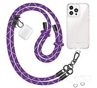 UKON Cell Phone Lanyard Crossbody Phone Strap,Adjustable Soft Nylon Phone Neck Strap With 2pcs Transparent TPU Patchs 8mm mobile phone lanyard Compatible with Most Smartphones