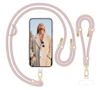 UKON Phone Lanyard Crossbody and Phone Wrist Strap Set Adjustable Neck Strap with Premium Metal Buckle Anti Theft Crossbody Body Strap 2 Tether Patches Compatible with Most Smartphone (Pink)