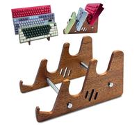 Ukontagood Keyboard Display Stand, Wooden Mechanical Keyboard Holder, 3-Tiers Wooden Storage Stand for Three Keyboards, Keyboard Stand for Desktop Storage Decor