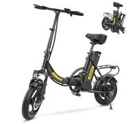 UKOOR C5 Electric Bicycle,250W High-power Motor, Max Speed of 25 Km/h,14”All-terrain Tyres,36V 10.4Ah Removable Battery,Pure Electric Range of 25 Km,Charging Time of 6-8 Hours,Foldable for Commuting.