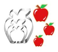 UKoosien Apple Cookie Cutters Set - 3 Pieces (9.0 cm / 7.0 cm / 5.0 cm) - Stainless Steel Biscuit Cutters, Dishwasher Safe - for Cookies, Cakes & Decoration - Ideal for Birthday, Autumn, Holiday