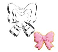 UKoosien Bow Cookie Cutter Set - 3 Pieces (9.6 cm / 7.6 cm / 5.6 cm) - Stainless Steel Biscuit Cutters, Dishwasher Safe - for Cookies, Cakes & Decoration - Ideal for Baby Shower, Wedding and Birthday