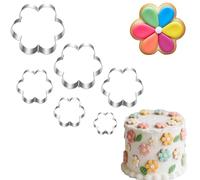UKoosien Flower Cookie Cutter Set-6 Pieces-10.2 cm 9 cm 7.5 cm 6.4 cm 4.5 cm 2.4 cm-Dishwasher Safe-Flower Shaped Cookie Cutters for Baking, Fondant, and Decorations