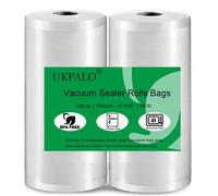UKPALO 2 Pack 28cm x 500cm Vacuum Sealer Bags Rolls(Total 10m), 4 mil Thicken Food Save Vacuum Sealer Bags, BPA-Free Vacuum Seal Rolls, Great for Vac Seal Storage and Sous Vide