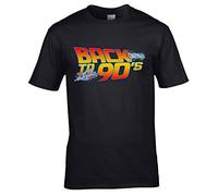 UKPrintwear Back to The 90's Lightning T-Shirt (Black, XL)