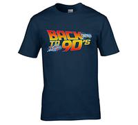 UKPrintwear Back to The 90's Lightning T-Shirt (Navy, XL)