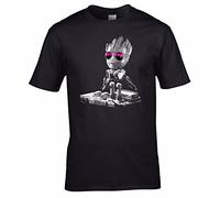 UKPrintwear DJ Baby Groot T-Shirt Mens Black 2XL