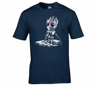 UKPrintwear DJ Baby Groot T-Shirt Mens Navy Blue 4XL
