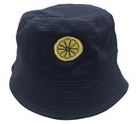 UKPrintwear Lemon (Roses) Embroidered Bucket Hat 'The Reni' Navy S/M