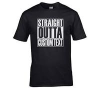 UKPrintwear Straight Outta Custom Text T-Shirt (Black, 3XL)