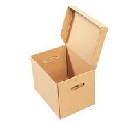 UKPSOLTD 10 x A4 C4 Size Cardboard Archive Bankers Boxes - One Piece With Flip Lid - 395 x 310 x 255mm Size - Flat Packed Home Office Corrugated Storage Cartons