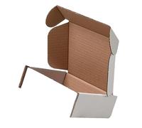 UKPSOLTD 50 x Small White Hinged Lid Cardboard Packing Boxes - 8 x 4.75 x 2" - 200 x 120 x 50mm - Corrugated Packaging Packing Postal Shipping Cartons