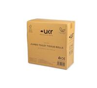 UKR 1-ply Jumbo Toilet Roll Paper White - 8 x 250m Mega Rolls - Large Toilet Paper Loo Roll for Domestic, Commercial or Industrial Use - Bulk Toilet Rolls in Classic Style - Bulk Buy Toilet Roll