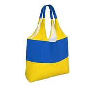 Ukraine Canvas Tote Bags For Women Men Reusable Shopping Grocery Ukrainians National Flag Bag, White, One Size
