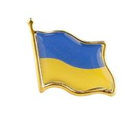 Ukraine Country Flag Brooch Shirt Hat Backpack Jewelry Accessories Decoration Party Christmas Gift, Alloy Steel, no gemstone